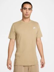 Акція на Футболка бавовняна довга чоловіча Nike Sportswear Club AR4997-297 S Бежева від Rozetka