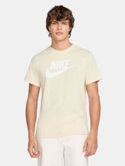 Акція на Футболка бавовняна довга чоловіча Nike Sportswear ICON FUTURA AR5004-234 S Бежева від Rozetka