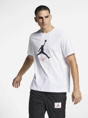 Акція на Футболка бавовняна довга чоловіча Nike Jordan Jumpman Flight HBR AO0664-100 S Біла від Rozetka