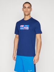 Акція на Футболка бавовняна довга чоловіча Nike ATM JOCKTAG HQ0911-492 XL Синя від Rozetka