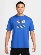 Акція на Футболка бавовняна довга чоловіча Nike Sportswear Max90 HJ0578-480 L Синя від Rozetka