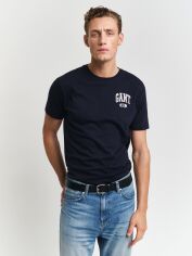 Акція на Футболка бавовняна довга чоловіча GANT 2003292-433 XL Синя від Rozetka