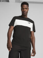 Акція на Футболка бавовняна довга чоловіча Puma Ess Block Tee 68468501 M Black від Rozetka