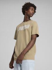 Акція на Футболка бавовняна довга чоловіча Puma Mass Merchants Tee 68465967 2XL Oak Branch з принтом від Rozetka