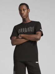 Акція на Футболка бавовняна довга чоловіча Puma Sport Graphic Tee 68461701 2XL Black з принтом від Rozetka