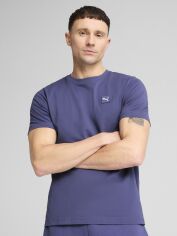 Акція на Футболка бавовняна довга чоловіча Puma Ess Elevated Tee 68472646 Blue Crystal від Rozetka