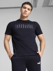 Акція на Футболка бавовняна довга чоловіча Puma Sport Graphic Tee 68461716 L New Navy з принтом від Rozetka
