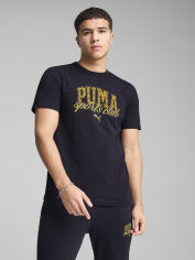 Акція на Футболка бавовняна довга чоловіча Puma Class Graphic Tee 68464316 XL New Navy з принтом від Rozetka