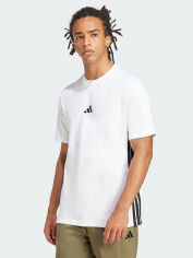 Акція на Футболка бавовняна довга чоловіча Adidas M 3S Sj T JE6388 S White/Black від Rozetka