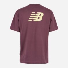 Акція на Футболка бавовняна довга чоловіча New Balance Sport Essentials Logo MT41580FDP L Бордова з принтом від Rozetka