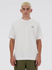 Акція на Футболка бавовняна довга чоловіча New Balance Sport Essentials Logo MT41580WT L Біла від Rozetka