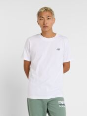Акція на Футболка бавовняна довга чоловіча New Balance Sport Arch Graphic MT51985WT L Біла від Rozetka