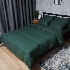 Акція на Комплект постільної білизни Moon&Star King Size 220x240 наволочки 2х50х70 Satin Stripe Mystic Green (MS-820008611) від Rozetka