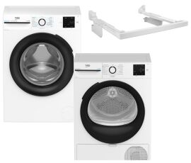 Акція на Вузька пральна машина Beko BM1WFSU37233WB + Сушильна машина Beko BM3T37239WB + З'єднувальна планка Beko PSKS (комплект) від Rozetka