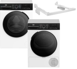 Акція на Пральна машина вузька Beko BM3WFSU47235WPBB2 + Сушильна машина Beko BM3T47239WPBB2 + Сполучна планка Beko PSKS (комплект) від Rozetka