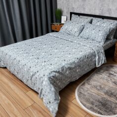 Акція на Комплект постільної білизни Moon&Star King Size 220x240 наволочки 4х70х70 Бязь Gold Люкс Silver Stars (MS-820006829) від Rozetka