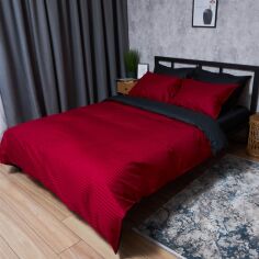Акція на Комплект постільної білизни Moon&Star King Size 220x240 наволочки 4х70х70 Satin Stripe Dark Romance (MS-820008544) від Rozetka