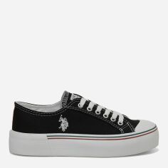 Акція на Жіночі кеди низькі U.S. Polo Assn 4M,Penelope P 4Fx 101532536 38 24 см Чорні від Rozetka