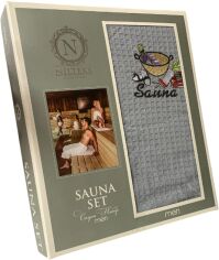 Акція на Рушник вафельний Nilteks Sauna Man для лазні 75х150 см від Rozetka