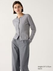 Акція на Кардиган в'язаний жіночий Uniqlo 885310566 XL Сірий від Rozetka