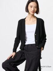 Акція на Кардиган в'язаний жіночий Uniqlo 535720872 S Чорний від Rozetka
