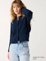 Акція на Кардиган в'язаний жіночий Uniqlo 279202827 M Синій від Rozetka