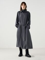 Акція на Сукня-сорочка максі осіння жіноча Uniqlo 795396113 L Сіра від Rozetka