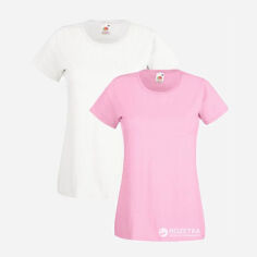 Акція на Футболки Fruit of the loom 0613723052 Valueweight XL 2 шт. Біла/Рожева від Rozetka
