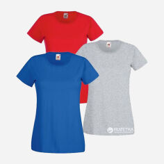 Акція на Футболки Fruit of the loom 061372409451 Valueweight XL 3 шт. Червона/Сіра/Синя від Rozetka