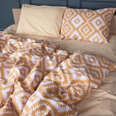 Акція на Комплект постільної білизни MirSon King Size 220х240 см 17-0729 Golden Geo Zebra Бязь від Rozetka