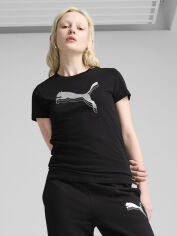 Акція на Футболка бавовняна жіноча Puma Ess Metallic Tee 68499501 XL Black-metallic silver від Rozetka