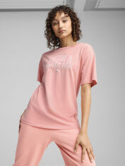 Акція на Футболка бавовняна жіноча Puma Class Relaxed Tee 68503118 XL Pink Fruit від Rozetka