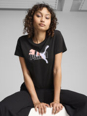 Акція на Футболка бавовняна жіноча Puma Ess Logo Lab Tee 68499101 XS Black від Rozetka