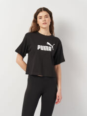 Акція на Футболка бавовняна жіноча Puma Ess Cropped No. 1 Logo Relaxed Tee 68497201 XS Black від Rozetka