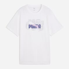 Акція на Футболка бавовняна жіноча Puma Graphics Stacked No. 1 Logo Relaxed Tee 68508402 S White з принтом від Rozetka