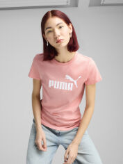 Акція на Футболка бавовняна жіноча Puma Ess No. 1 Logo Tee (S) 68237118 XS Pink Fruit від Rozetka