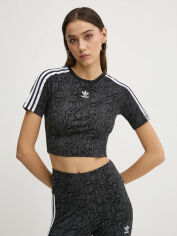 Акція на Футболка бавовняна коротка жіноча Adidas Originals Snake Baby Tee JI8408 XXS Black/Multco від Rozetka