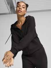 Акція на Толстовка на блискавці з капюшоном жіноча Puma Her Comfort Crop Full-Zip Hoodie 68505601 S Black від Rozetka