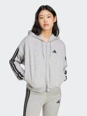 Акція на Толстовка на блискавці з капюшоном жіноча Adidas W 3S Ft Fz Hd JE0055 M Mgreyh/Black від Rozetka
