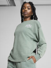 Акція на Світшот жіночий Puma Class Comfort Washed CreTr 68503230 M Green Moon від Rozetka