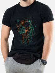 Акція на Футболка бавовняна довга чоловіча Trace of Space TOS10096 2XL Чорна з принтом від Rozetka