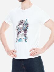 Акція на Футболка бавовняна довга чоловіча Trace of Space TOSW10024 2XL Біла з принтом від Rozetka