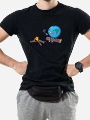 Акція на Футболка бавовняна довга чоловіча Trace of Space TOS10047 S Чорна з принтом від Rozetka