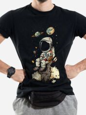 Акція на Футболка бавовняна довга чоловіча Trace of Space TOS10075 2XL Чорна з принтом від Rozetka