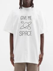 Акція на Футболка бавовняна довга чоловіча Trace of Space TOSW20015 L Біла з принтом від Rozetka