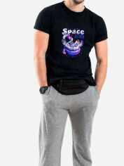 Акція на Футболка бавовняна довга чоловіча Trace of Space TOS10098 M Чорна з принтом від Rozetka
