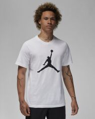 Акція на Футболка бавовняна довга чоловіча Nike Jordan Jumpman CJ0921-100 M Біла від Rozetka