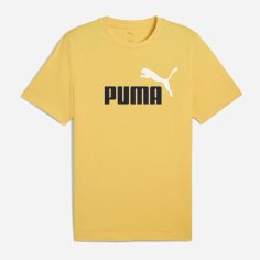 Акція на Футболка бавовняна довга чоловіча Puma Ess 2 Color No. 1 Logo Tee 68470855 2XL Sunny Yellow з принтом від Rozetka