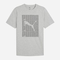 Акція на Футболка бавовняна довга чоловіча Puma Graphics Wording Tee 68482504 M Light Gray Heather від Rozetka