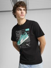 Акція на Футболка бавовняна довга чоловіча Puma Graphics Sneaker Tee 68483001 S Black від Rozetka